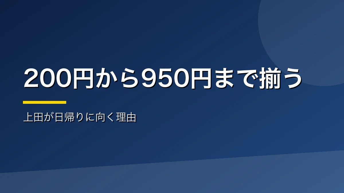 上田が日帰り温泉に向く理由を示すバナー画像